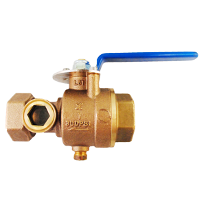 Válvula de bola para test y drenaje de bronce, certificada UL/FM, 300PSI NPT, ideal para pruebas de presión y drenaje en sistemas industriales