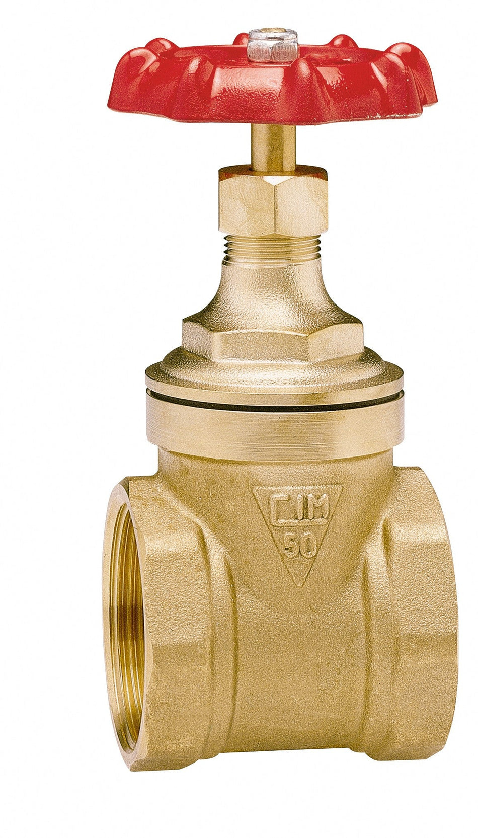 Válvula de compuerta Cimberio de bronce y latón, PN16 BSP, diseñada para aplicaciones industriales con control de flujo y resistencia.