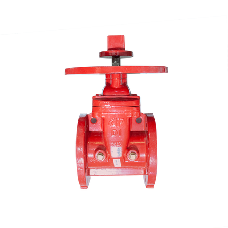 Válvula de compuerta Kinger & APC UL/FM DI/SS410 con brida, clasificada para 300 PSI, ideal para aplicaciones industriales con control de flujo y alta durabilidad