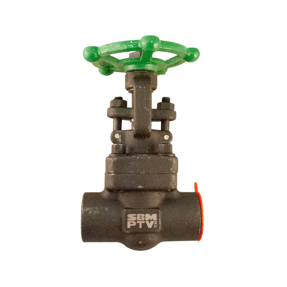 Válvula de compuerta PTV A105/Trim 8, clase #800 NPT, ideal para aplicaciones industriales de alta presión y control de flujo.