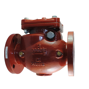 Válvula de retención Swing Check United UL/FM con brida, clasificada para 300 PSI, ideal para aplicaciones industriales con control de flujo y alta durabilidad.