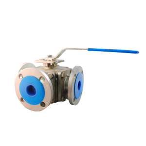 Válvula de bola Dierste tipo L SS316, con brida #150, diseñada para aplicaciones industriales con alta resistencia y control de flujo