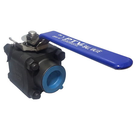 Válvula de bola PTV 3PCS A105/Devlon, 3.000PSI, diseñada para aplicaciones industriales de alta presión y resistencia al desgaste