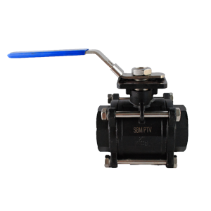 Válvula de bola PTV 3PCS WCB/RPTFE, 1.000PSI, diseñada para aplicaciones industriales con alta resistencia y control de flujo