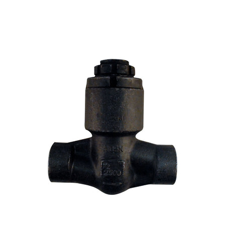 Válvula de retención tipo Lift Check Dierste A105/Trim 5 con roscas NPT, clasificada para #2.500, diseñada para aplicaciones industriales de alta presión y control de flujo.