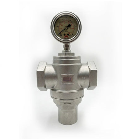 Valvula Reductora de Presion Dierste, Cuerpo SS316, Diafragma Viton, Entrada 25 bares, Salida 4-10 bares, Hilo NPT, Medida 2"