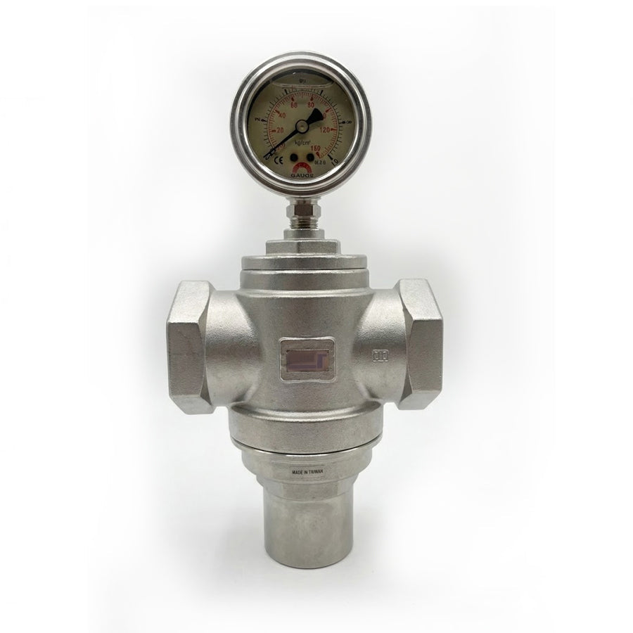 Valvula Reductora de Presion Dierste, Cuerpo SS316, Diafragma Viton, Entrada 25 bares, Salida 4-10 bares, Hilo NPT, Medida 2"