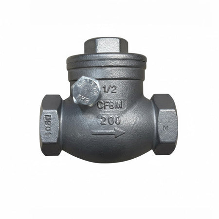 Valvula de retencion Dierste, Swing check, Figura JY-200S, Cuerpo SS316, Chapaleta SS316, Asiento SS316, 200PSI, Hilo NPT, Medida 1/2"