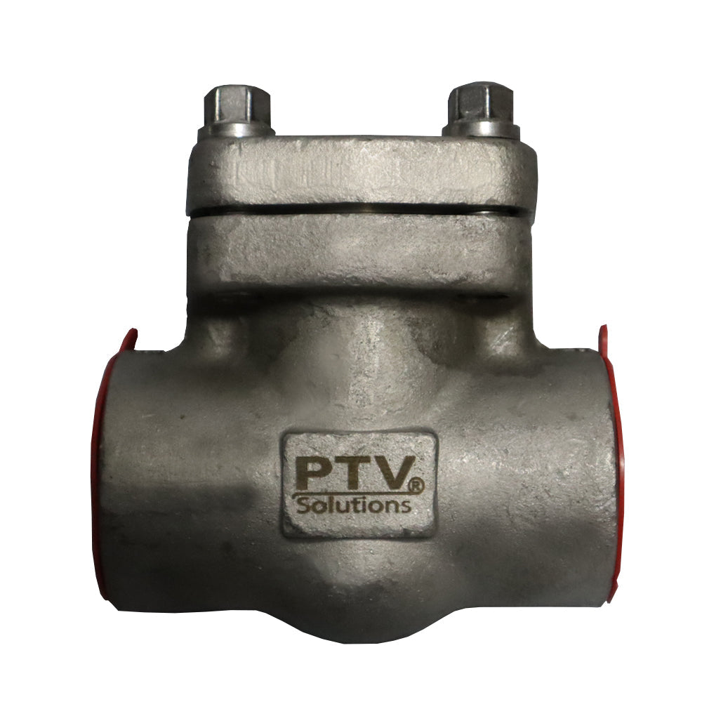 Válvula de retención Swing Check PTV SS316/Trim 10 con brida SW, clasificada para #800, ideal para aplicaciones industriales de alta presión y resistencia a la corrosión.