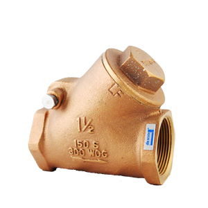 Válvula de retención Swing Check Dierste de bronce con roscas NPT, clasificada para #150, ideal para aplicaciones industriales con control de flujo y alta durabilidad.